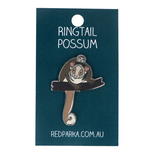 Red Parka Enamel Pin - Ringtail Possum