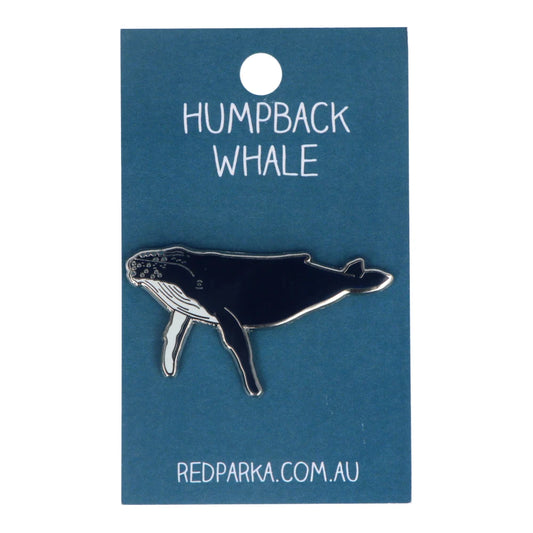 Red Parka Enamel Pin - Humpback Whale