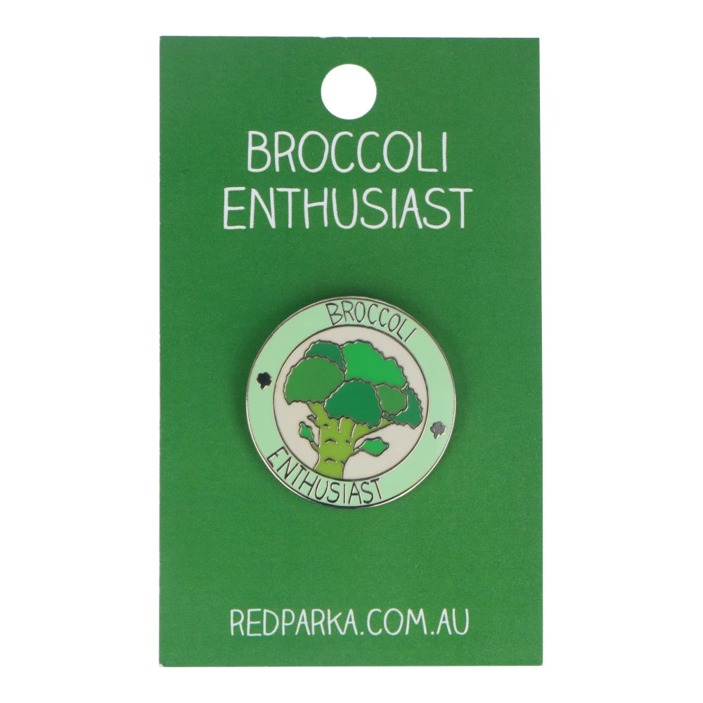 Red Parka Enamel Pin - Broccoli Enthusiast