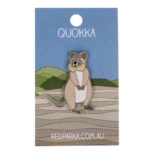 Red Parka Enamel Pin - Quokka