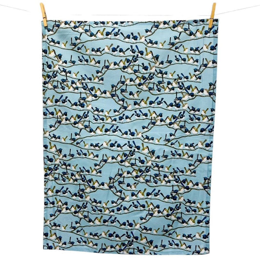 Red Parka Tea Towel Fairy Wren