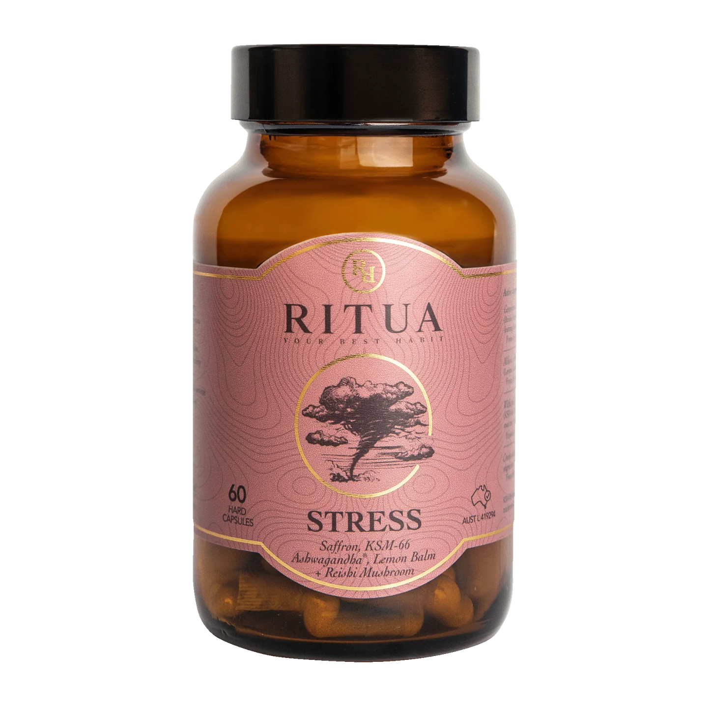 Ritua STRESS Saffron Ashwagandha LemonBalm Reishi 60 Caps