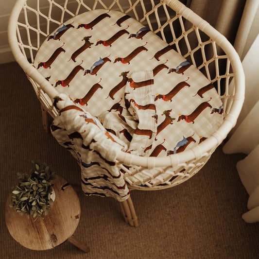 Snug as a Bub & Co. Organic Bassinet Sheet - Silly Sausage