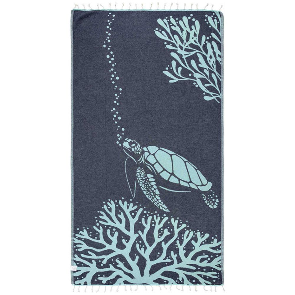 Sand Cloud Organic Cotton Beach Towel - Bubbles Turtle (93cm x 170cm)