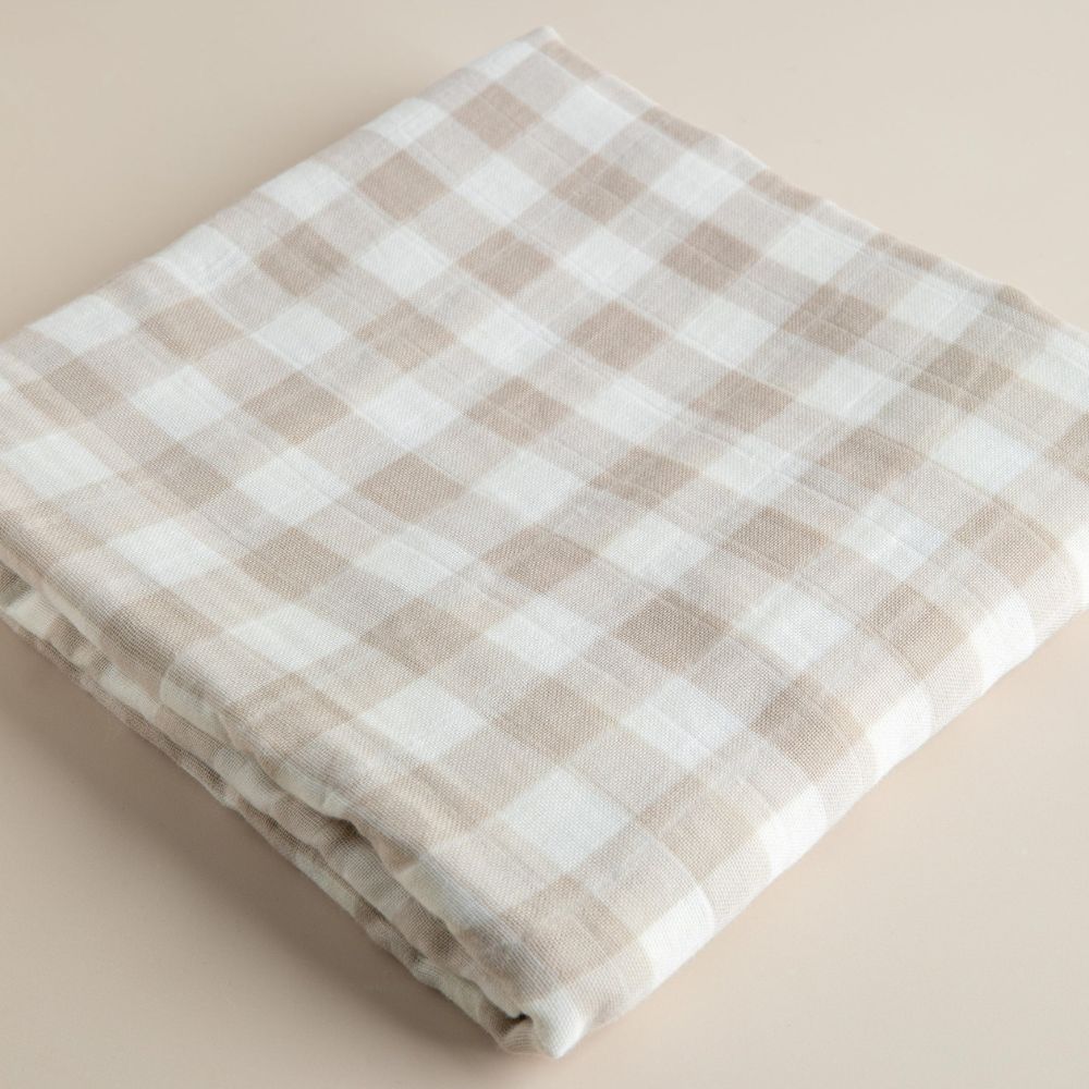 Snug as a Bub & Co. Organic Swaddle - Beige Gingham