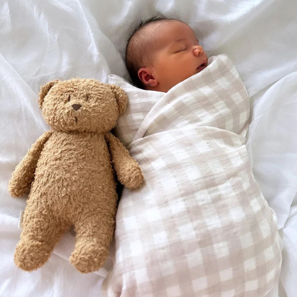 Snug as a Bub & Co. Organic Swaddle - Beige Gingham