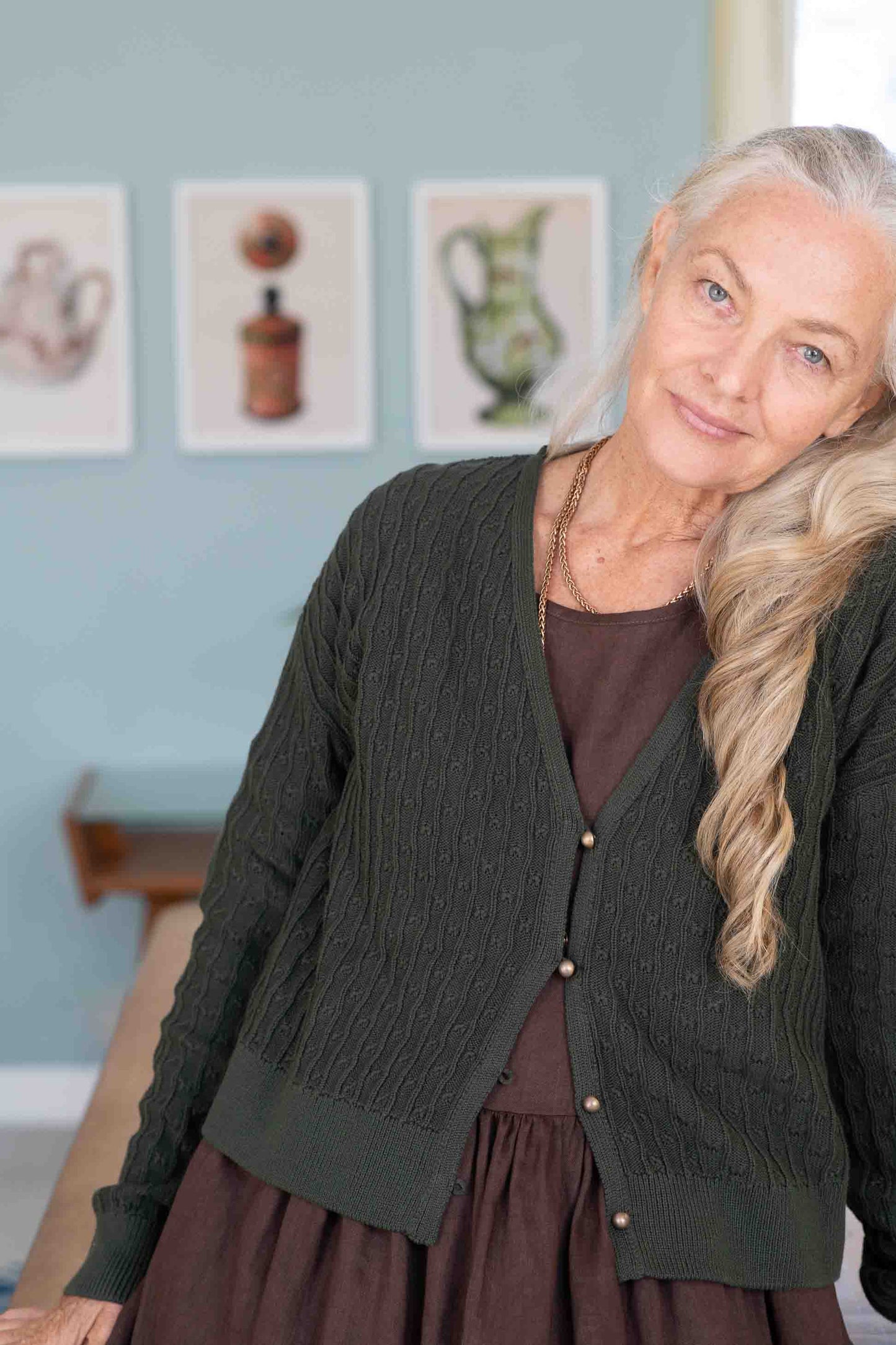 Lazybones Sunday Cardigan Moss