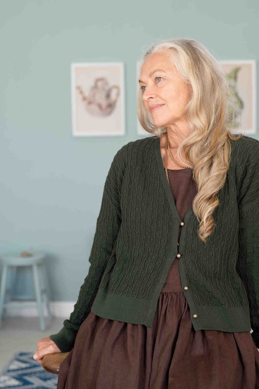 Lazybones Sunday Cardigan Moss