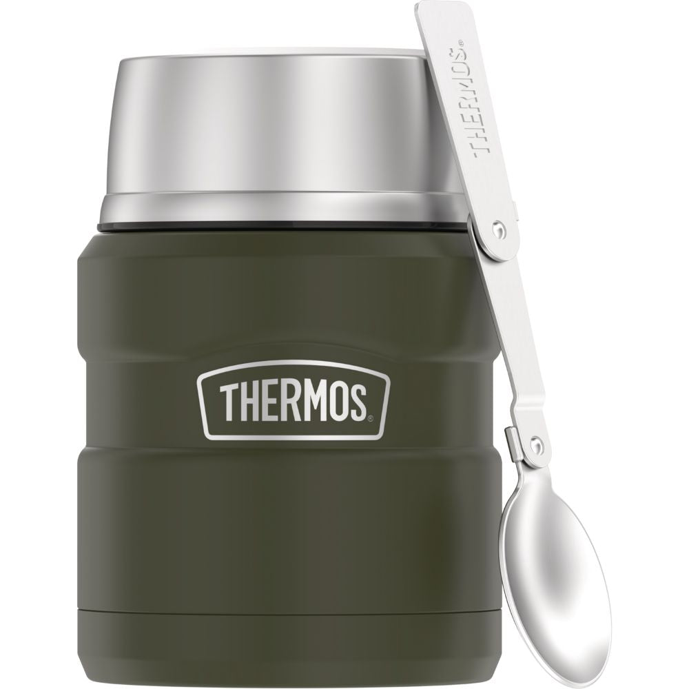 Thermos King Stainless Steel Insulated Food Jar With Folding spoon 470ml