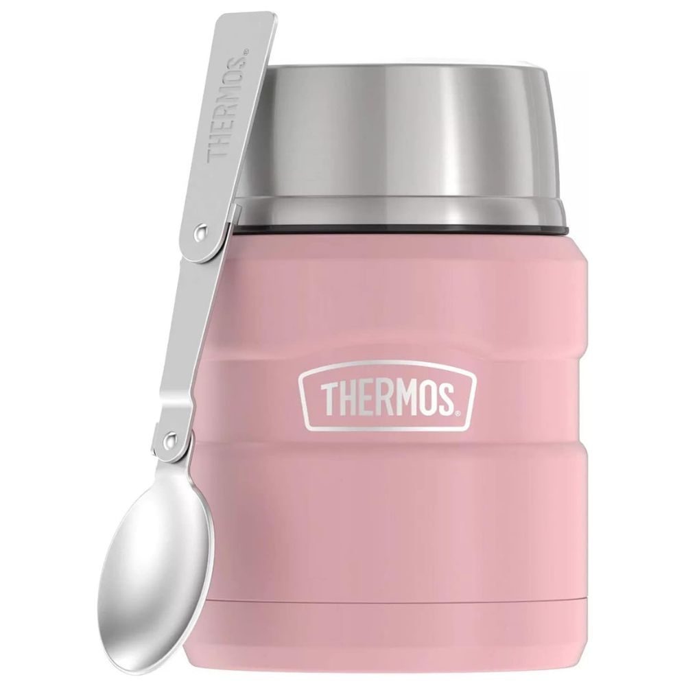 Thermos King Stainless Steel Insulated Food Jar With Folding spoon 470ml