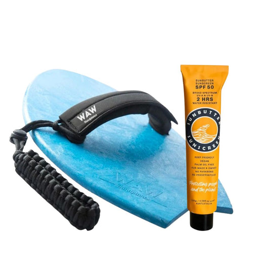 WAW! Body Surfing Handplane & Sunscreen Bundle
