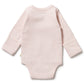 Wilson & Frenchy Organic Stripe Rib Wrap Bodysuit - Cantaloupe