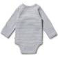 Wilson & Frenchy Organic Stripe Rib Wrap Bodysuit - Rain Drop