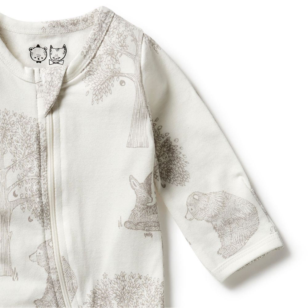 Wilson & Frenchy Organic Zipsuit with Feet - Welcome to the World