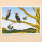 Sunshine Sea Art Christmas Card - Magpies