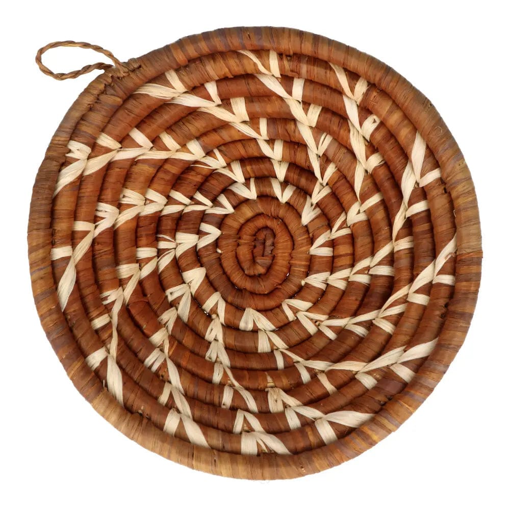 AfriBeads Handwoven Bowl 15cm Caramel Feather