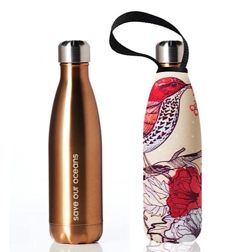 BBBYO Gold Stainless Steel Water Bottle with Cover 500mL - Bird