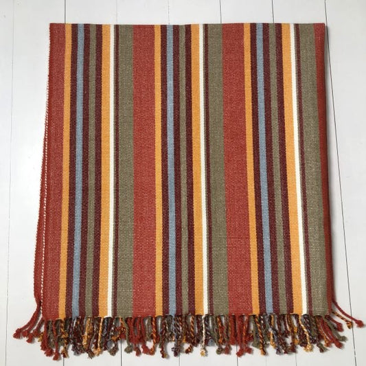 Carnival Homewares Picnic Rug Terracotta Stripe 150cm Square