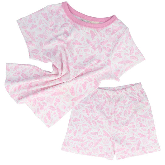 Children's Organic Cotton Short Pyjama Set - Blush Wings Pink