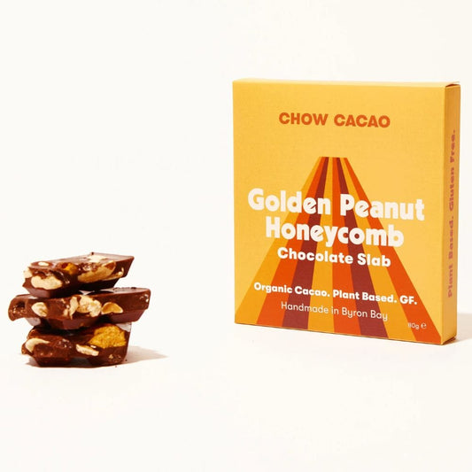 Chow Cacao Golden Peanut Honeycomb Chocolate Slab 80g