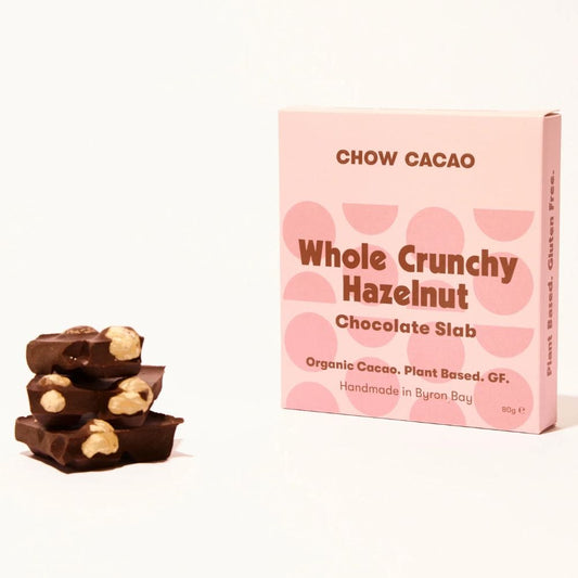 Chow Cacao Whole Crunchy Hazelnut Chocolate Slab 80g