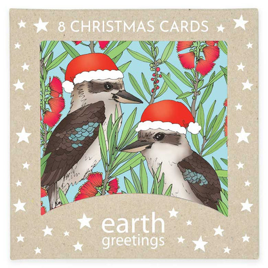 Earth Greetings Boxed Christmas Card - Jolly Kookaburras 8pk