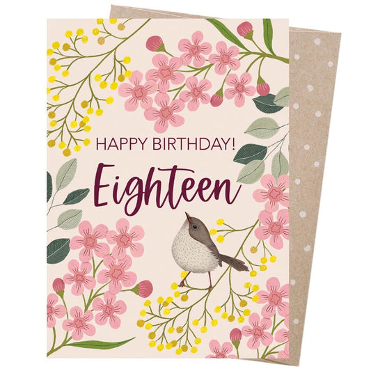 Earth Greetings Card - 18th Birthday Botanicals
