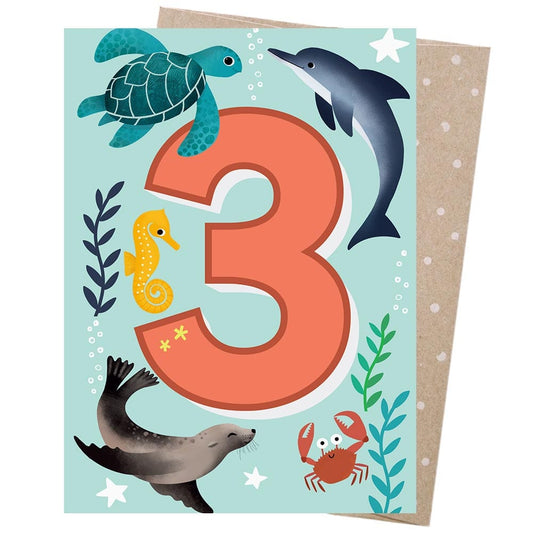 Earth Greetings Card - Age 3 Under The Sea