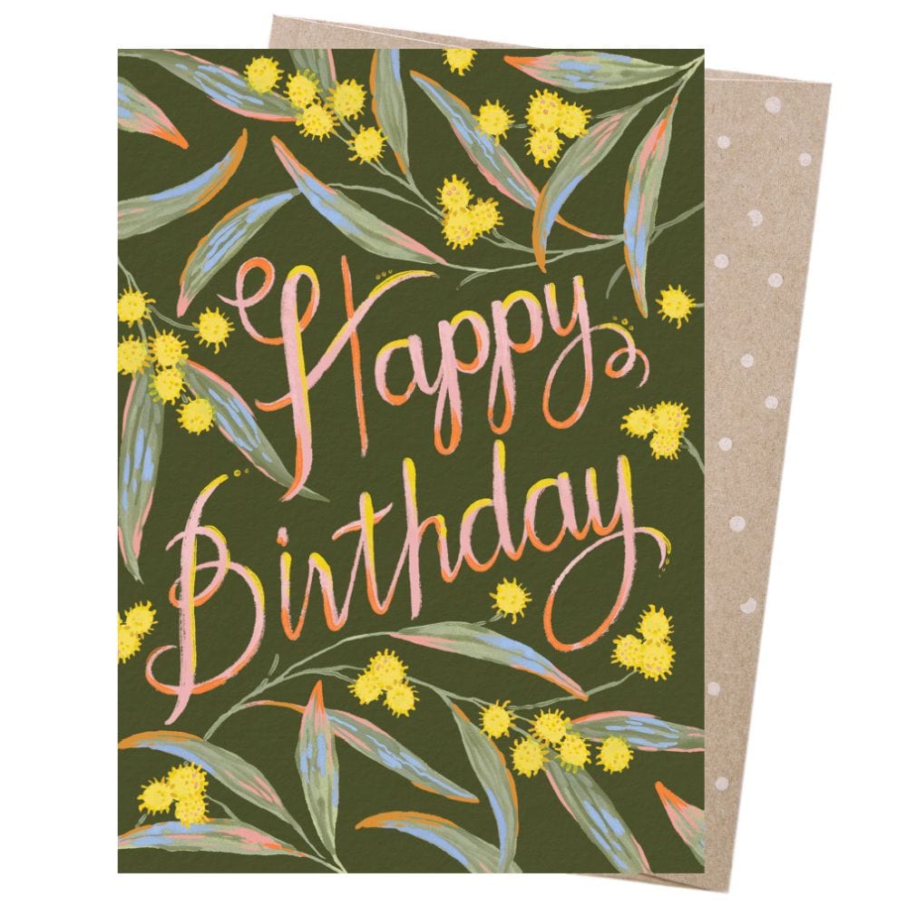 Earth Greetings Card - Jayne Branchflower - Birthday Wattle