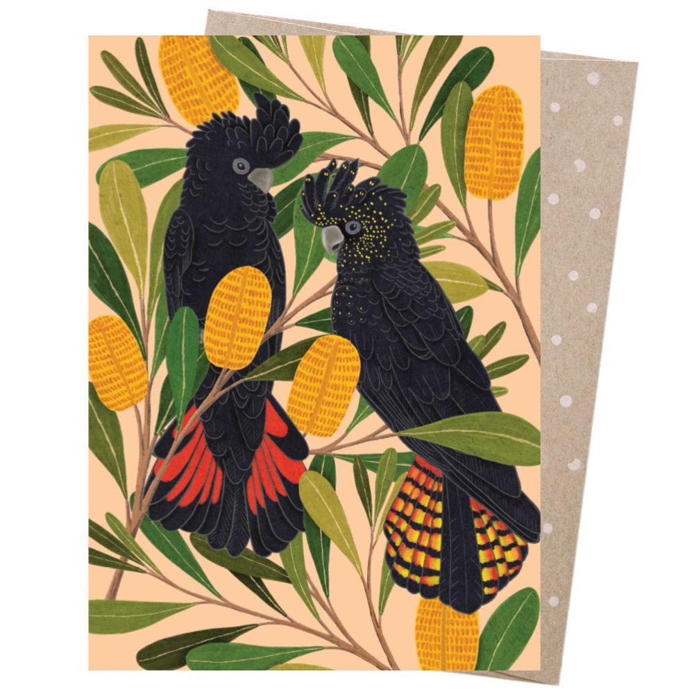 Earth Greetings Card - Negin Maddock - Cockatoos & Banksia