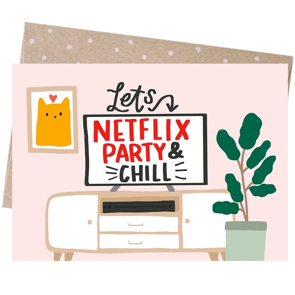 Earth Greetings Card - Netflix & Chill