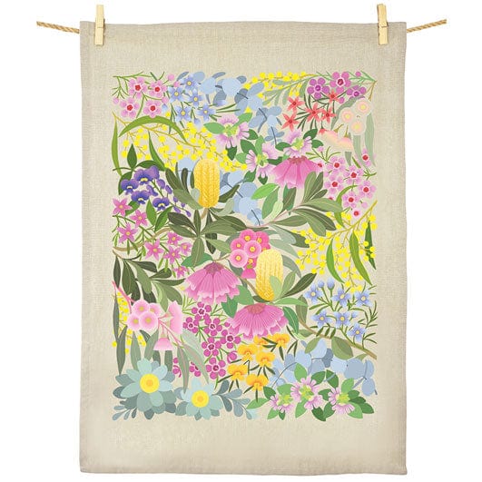 Earth Greetings Organic Cotton Tea Towel - Where Flowers Bloom