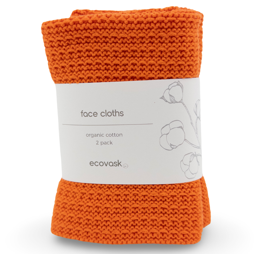 Ecovask Face Cloth 2pk Organic Cotton