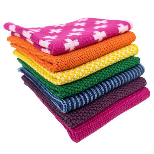 Ecovask Dish Cloth 7 Piece Variety Pack Organic Cotton