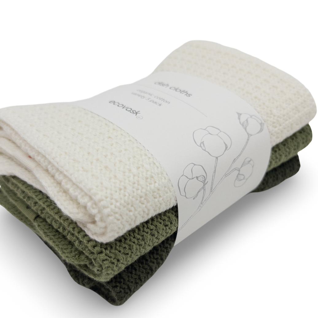 Ecovask Face Cloth 3pk Organic Cotton