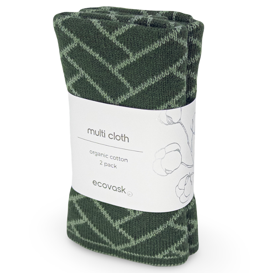 Ecovask Wash Cloth / Multi Cloth 2 Pack Organic Cotton
