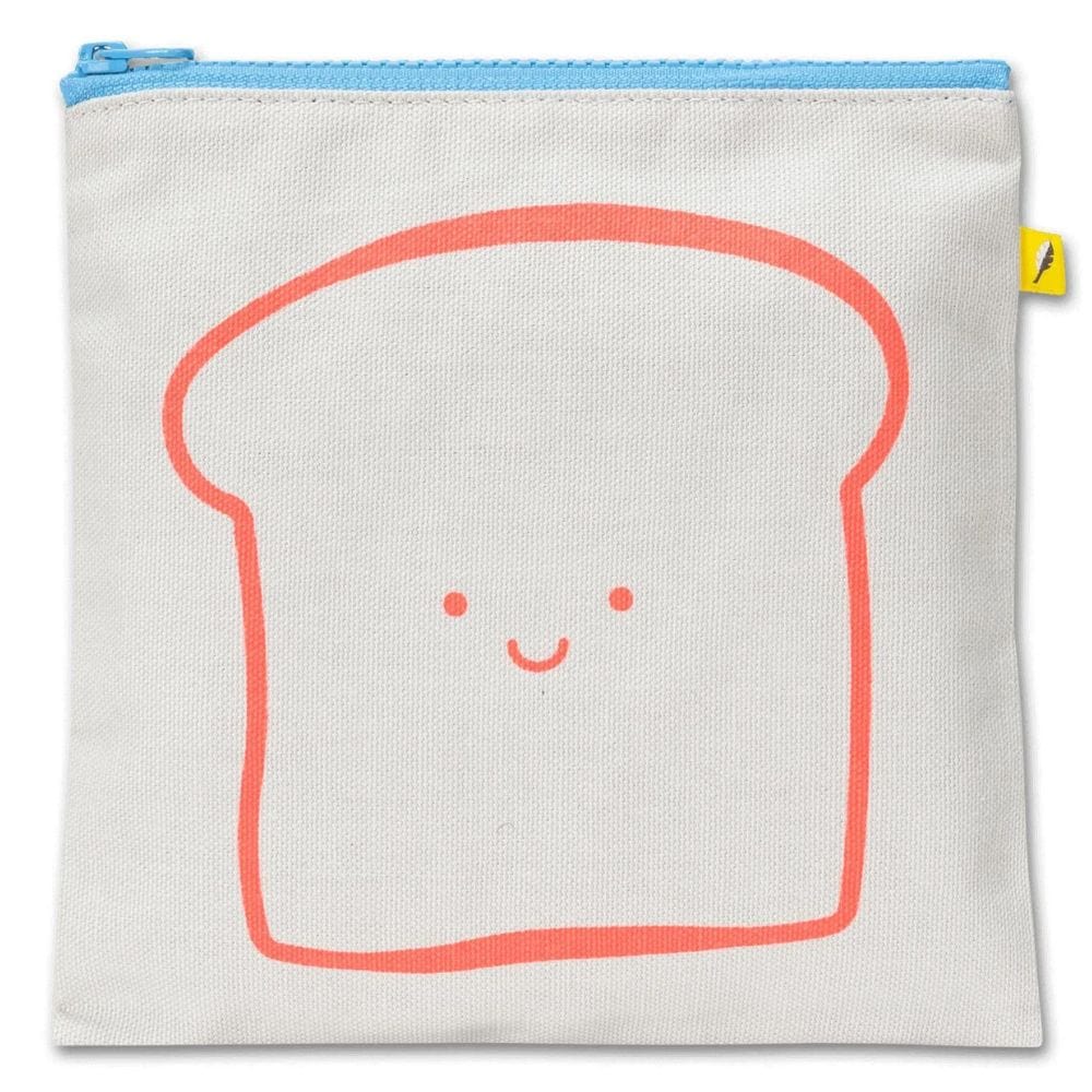 Fluf Zip Snack Bag - Sandwich Size Happy Bread Orange