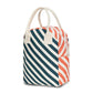 Fluf Zipper Lunch Bag - Apricot Teal Stripe