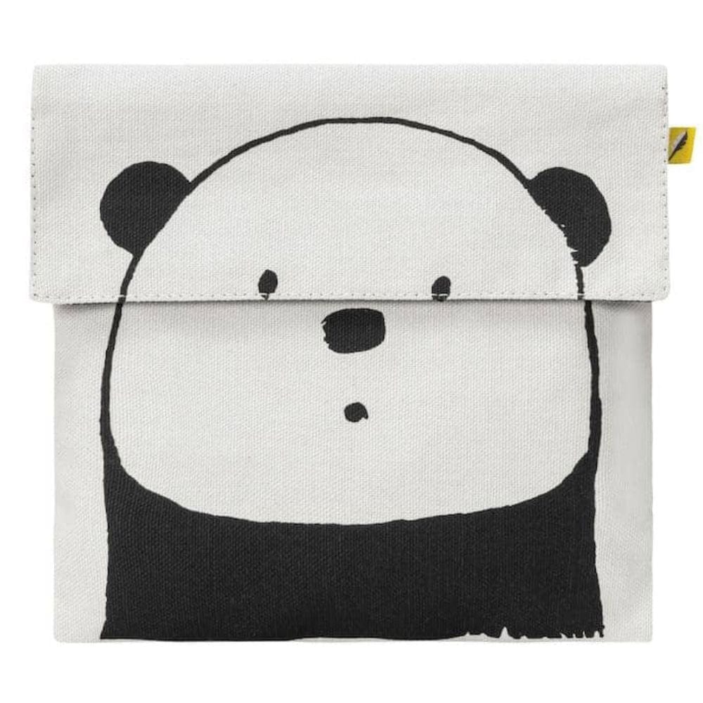 Flus Flip Snack Bag - Sandwich Size Panda Black