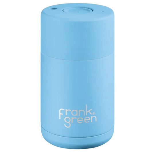 Frank Green Ceramic Cup 10oz/295ml Push Button Lid - Sky Blue