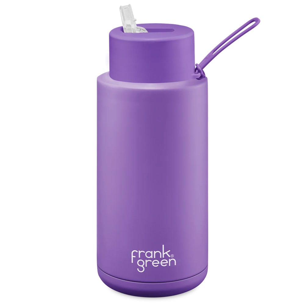 Frank Green Water Bottle STRAW Lid 34oz/1 Litre- Cosmic Purple