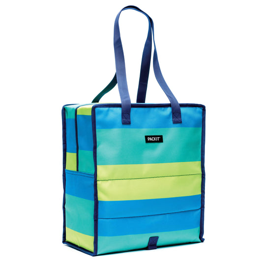 Packit Freezable Grocery Tote Bag - Fresh Stripe