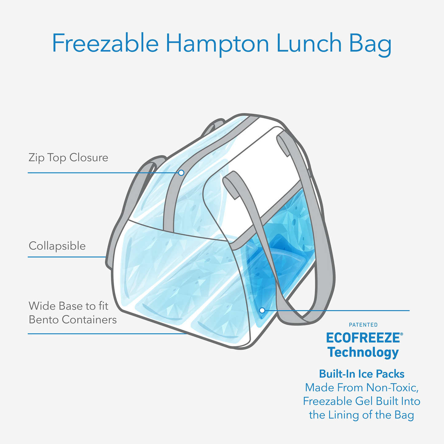 PackIt Freezable Hampton Insulated Lunch Bag - Black