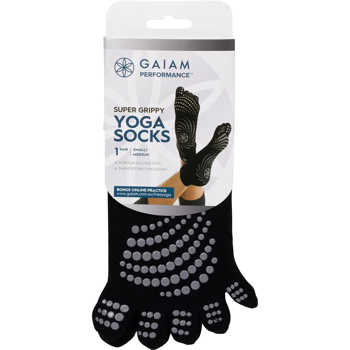 GAIAM Super Grippy Yoga Socks Small/Medium