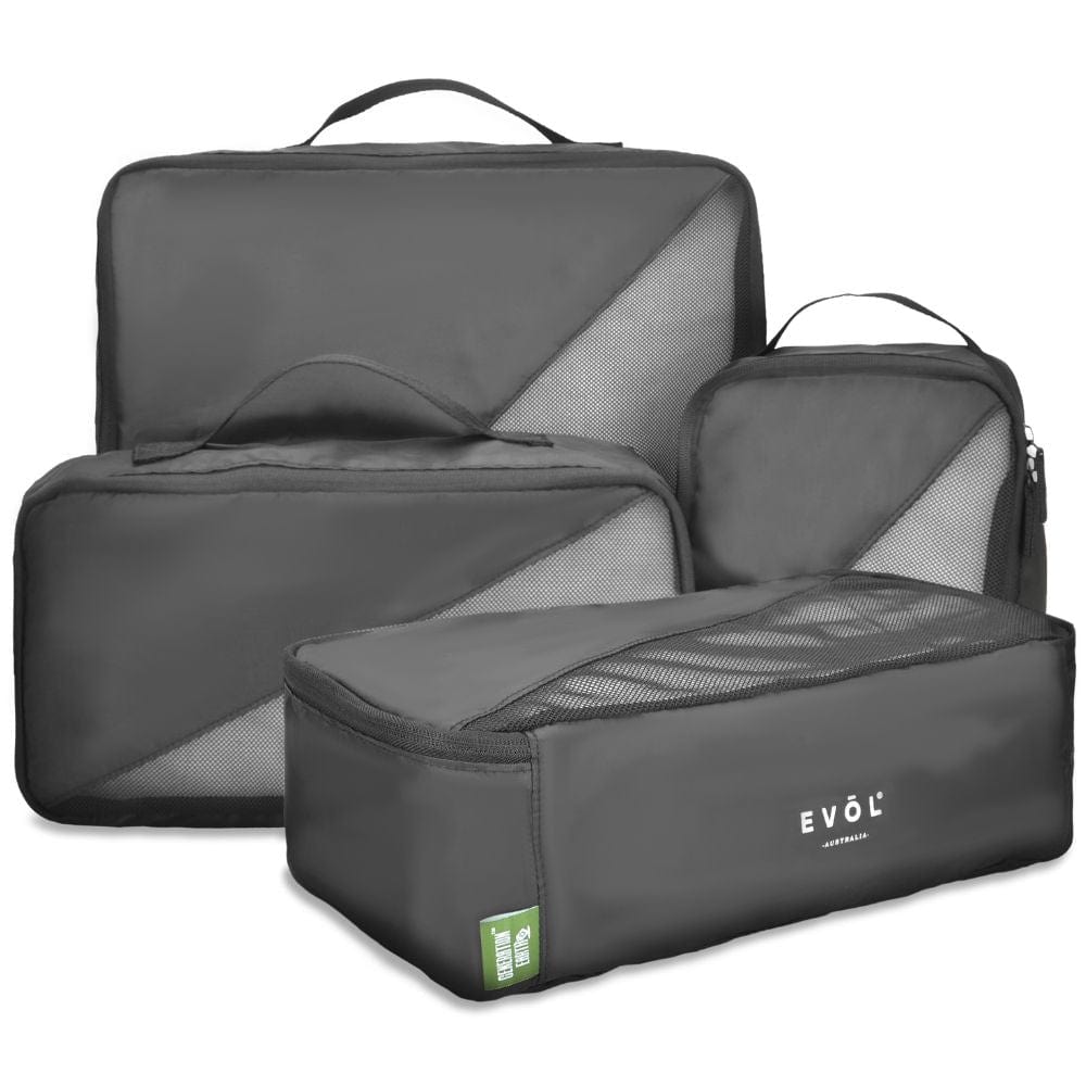 Generation Earth Recycled Packing Cubes Set of 4 – Black