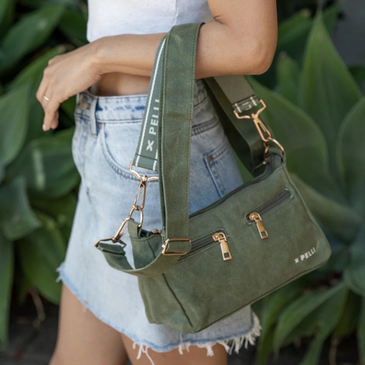 Pelli Wanderer Waxed Canvas Crossbody Bag