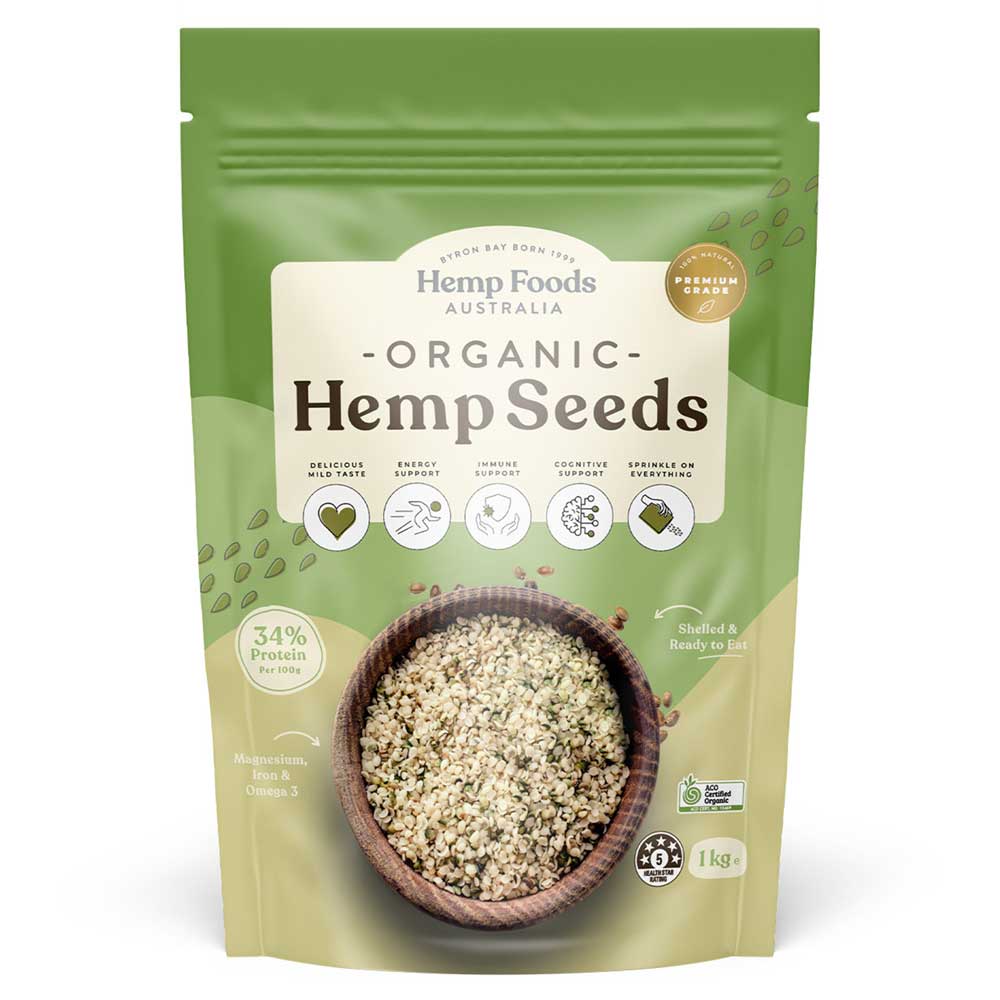 Hemp Foods Australia Certified Organic Hemp Seeds (Hulled) 1kg