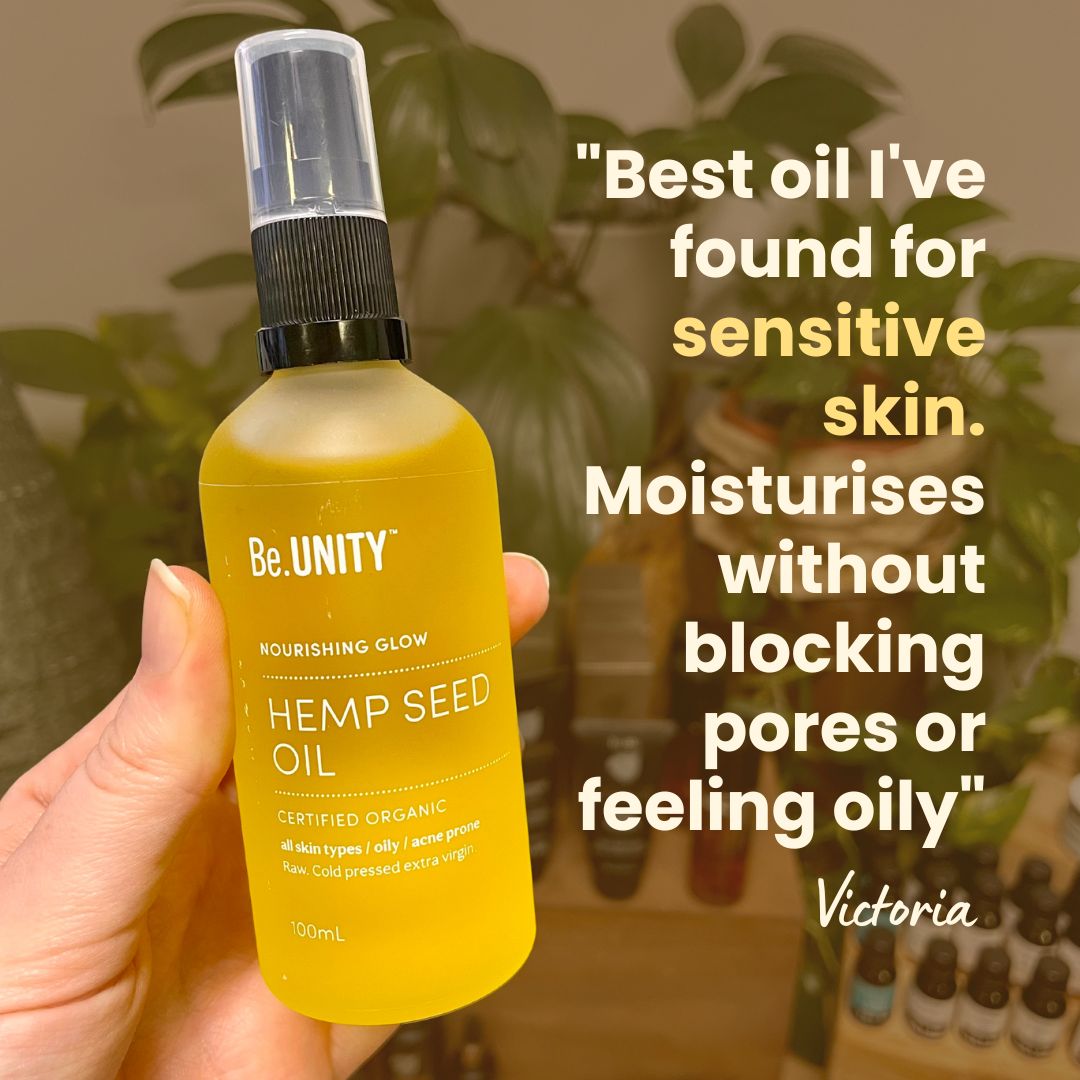Biome Be.UNITY 100% Hemp Seed Face & Body Oil - 100ml | Certified Organic, Glass Bottle