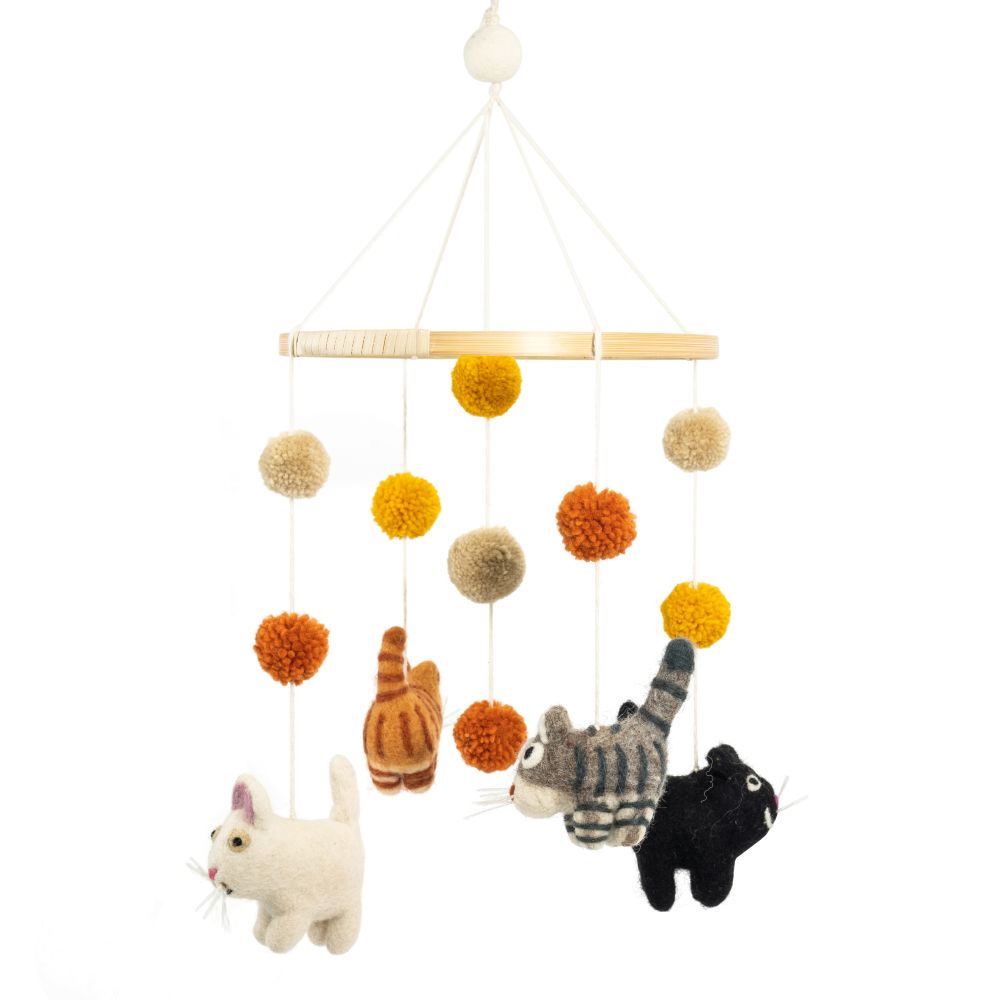 Felt Hanging Mobile - Cats