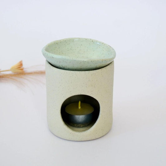 Kim Wallace Ceramics Oil Burner - Natural & Evergreen